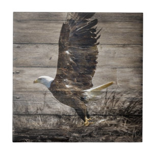 Western Country Patriotic USA American Bald Eagle Tile