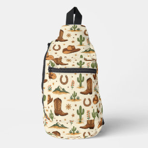 Western country theme with cactus sling bag