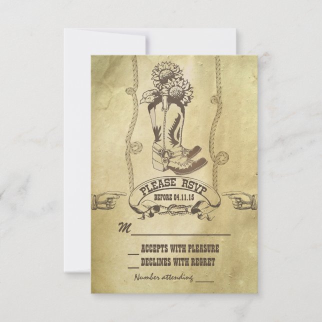 western country wedding RSVP Card (Front)