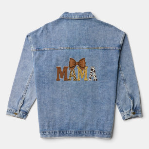 Western Cow Print Mama Denim Jacket