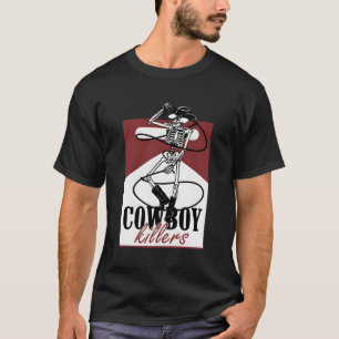 Western Cow Punchy Cow Ers Skull Skeleton T-Shirt