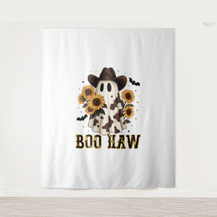 Western Cow Spot Spooky Ghost Boo Haw Tapestry