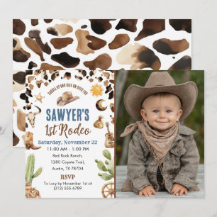 Western Cowboy “1st Rodeo” Birthday Invitation
