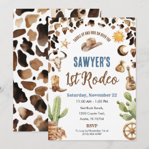 Western Cowboy “1st Rodeo” Birthday Invitation