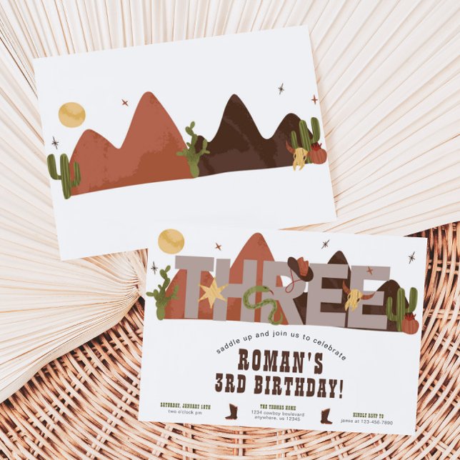 Western Cowboy 3e anniversaire Invitation (Créateur téléchargé)