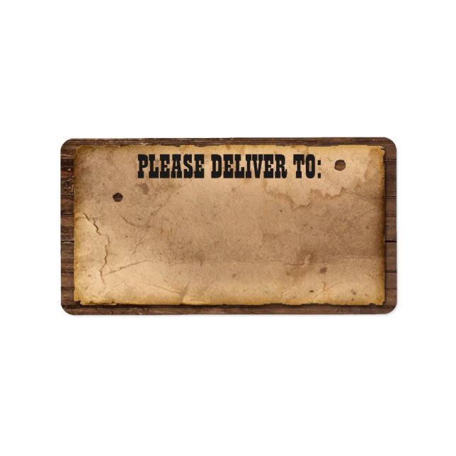 Western Cowboy Address Label for a Birthday Party (Front)