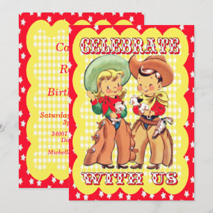 Western Cowboy And Cowgirl Party Invitation