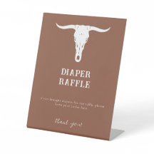 Western Cowboy Baby Shower Diaper Raffle Sign