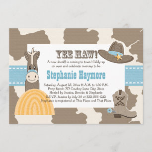 Western Cowboy Baby Shower Invitations