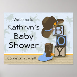 Western Cowboy Baby Shower Sign