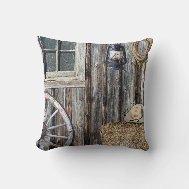 Western Cowboy Barn Pillow (Front)