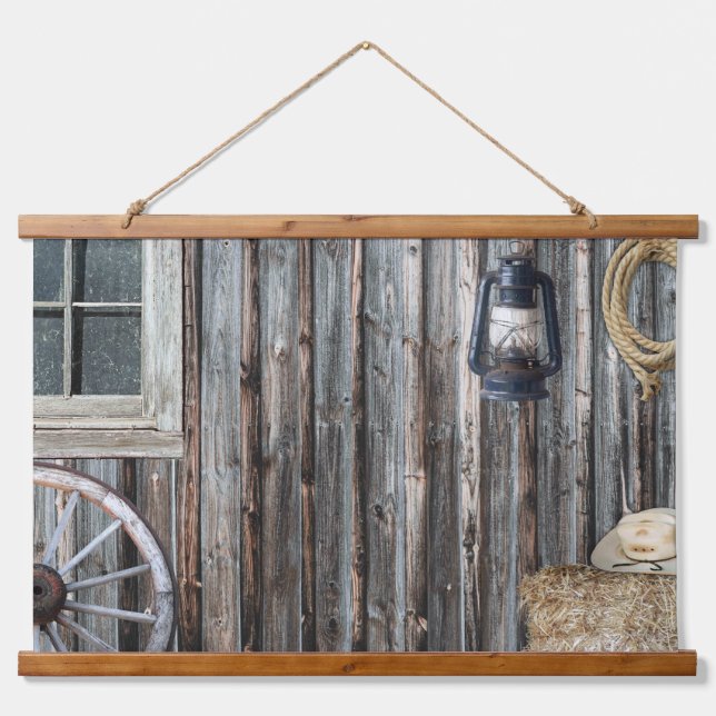 Western Cowboy Barn Tapestry (Front)