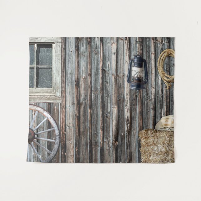 Western Cowboy Barn Tapestry (Front (Horizontal))