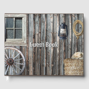 Western Cowboy Barn Tapestry Guest Book