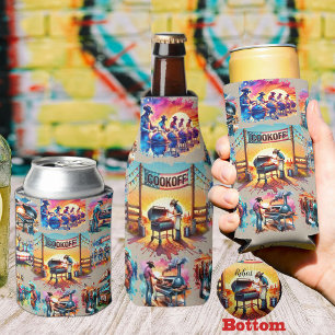 Western Cowboy BBQ Cookoff Scenes 1 Custom Can Cooler