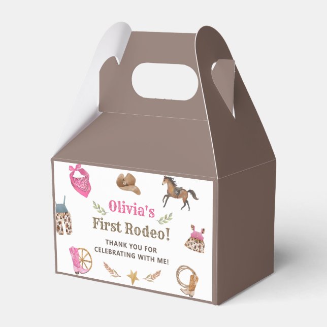 Western Cowboy Birthday Party Favor Box (Front Side)