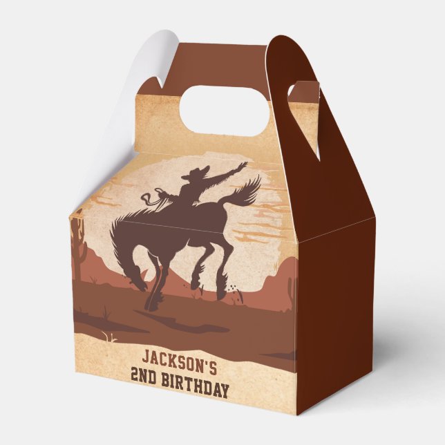 Western Cowboy Birthday Party Favour Box (Front Side)