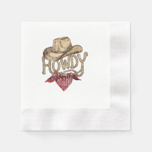 Western Cowboy Birthday Party Napkin