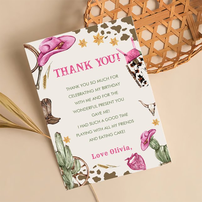 Western Cowboy Birthday Party Thank You Card (Creator Uploaded)