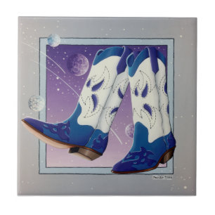 Western Cowboy Boot Ceramic Tile