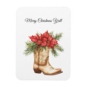 Western Cowboy Boot Christmas Magnet