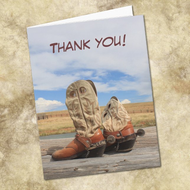 Western Cowboy Boot Thank You Card (Creator Uploaded)
