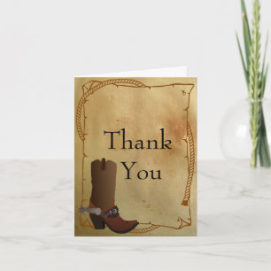 Western Cowboy Boot Thank You Card