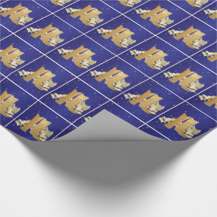 Western Cowboy Boots and Poinsettias Holiday Wrap Wrapping Paper