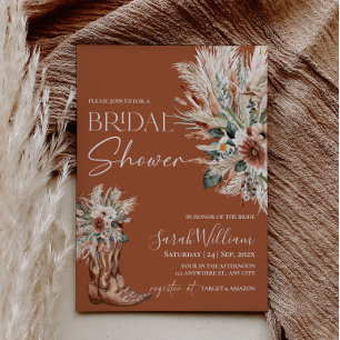 Western Cowboy Boots Bridal Shower Invitation Card