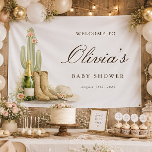 Western Cowboy Boots Country Baby Shower Welcome Banner
