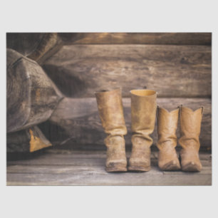 Western Cowboy Boots Decoupage Tissue Paper