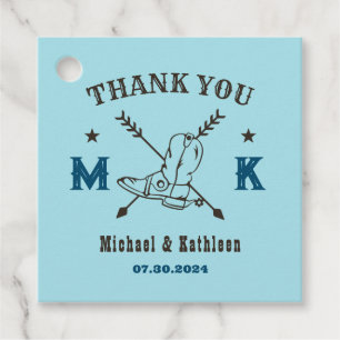 Western Cowboy Boots Monogram Country Wedding Favour Tags