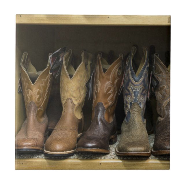 Western Cowboy Boots On Shelf Tile (Front)