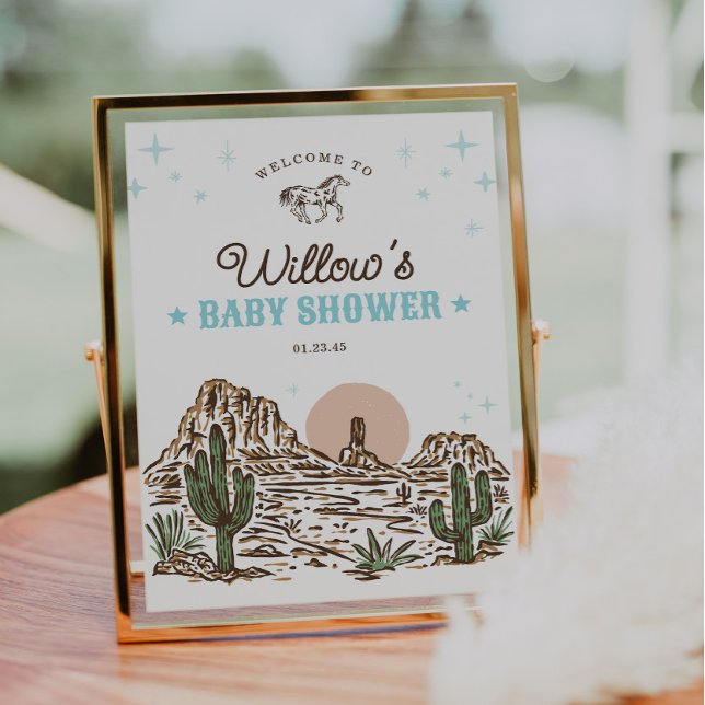 Western Cowboy Boy Baby Shower Welcome Sign (Creator Uploaded)
