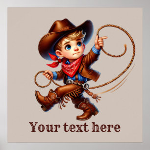 Western cowboy boys customizable  poster