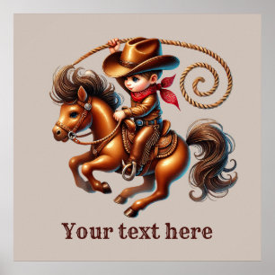 Western cowboy boys customizable  poster