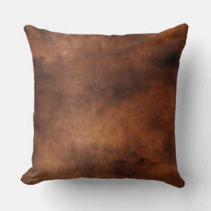 Western Cowboy Brown Throw Pillow