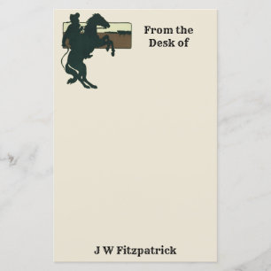 Western Cowboy Bucking Bronco Horse writing paper