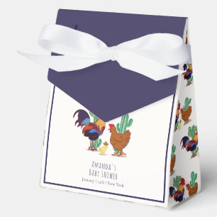 Western Cowboy Cactus Rooster Chicken Baby Shower  Favor Box