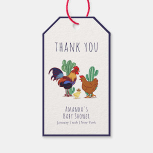 Western Cowboy Cactus Rooster Chicken Baby Shower  Gift Tags