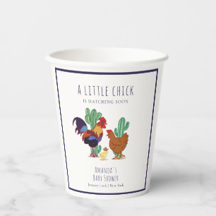 Western Cowboy Cactus Rooster Chicken Baby Shower  Paper Cups