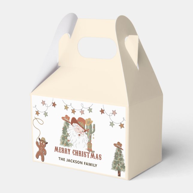 Western Cowboy Christmas Party Favor Box (Front Side)