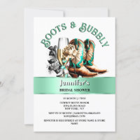 Western cowboy country boots teal brown bubbly