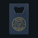 Western Cowboy Cow Skull Logo Customized Groomsmen Credit Card Bottle Opener<br><div class="desc">Personalized gifts for groomsmen with western cowboy theme. Decorated with cowboy hat with vintage western font. Text and background colour are editable using the Design Tool to fit your occasion. Get this customize gift for wedding,  bachelor party,  engagement party or any other special occasions.</div>