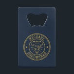 Western Cowboy Cow Skull Logo Customized Groomsmen Credit Card Bottle Opener<br><div class="desc">Personalized gifts for groomsmen with western cowboy theme. Decorated with cowboy hat with vintage western font. Text and background colour are editable using the Design Tool to fit your occasion. Get this customize gift for wedding,  bachelor party,  engagement party or any other special occasions.</div>