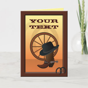 Western Cowboy Custom Greeting Card