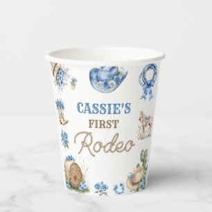 Western Cowboy First Rodeo Birthday Party Paper Cups