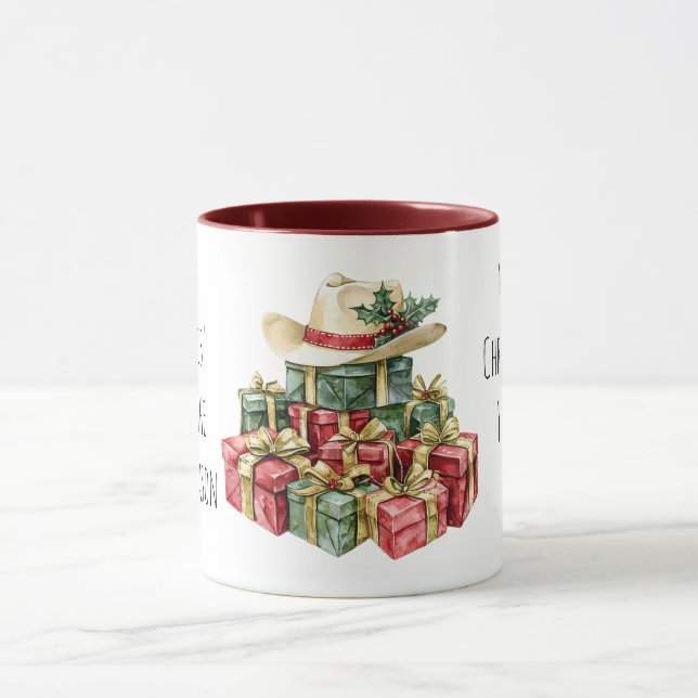 Western Cowboy Hat Christmas Gifts Y'all Mug (Center)