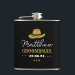 Western Cowboy Hat Classic Personalized Groomsmen Hip Flask<br><div class="desc">Personalized gifts for groomsmen with western cowboy theme. Decorated with cowboy hat with vintage western font. Text and colour are editable using the Design Tool to fit your occasion. Get this customize gift for wedding,  bachelor party,  engagement party or any other special occasions.</div>