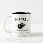 Western Cowboy Hat Classic Personalized Groomsmen Two-Tone Coffee Mug<br><div class="desc">Personalized gifts for groomsmen with western cowboy theme. Decorated with cowboy hat with vintage western font. Text and colour are editable using the Design Tool to fit your occasion. Get this customize gift for wedding,  bachelor party,  engagement party or any other special occasions.</div>
